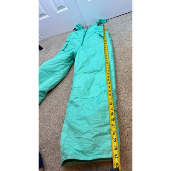 Champion Snow Bib Overalls Youth Size XL Mint Green Zip Pockets Winter Ski - Picture 6 of 11